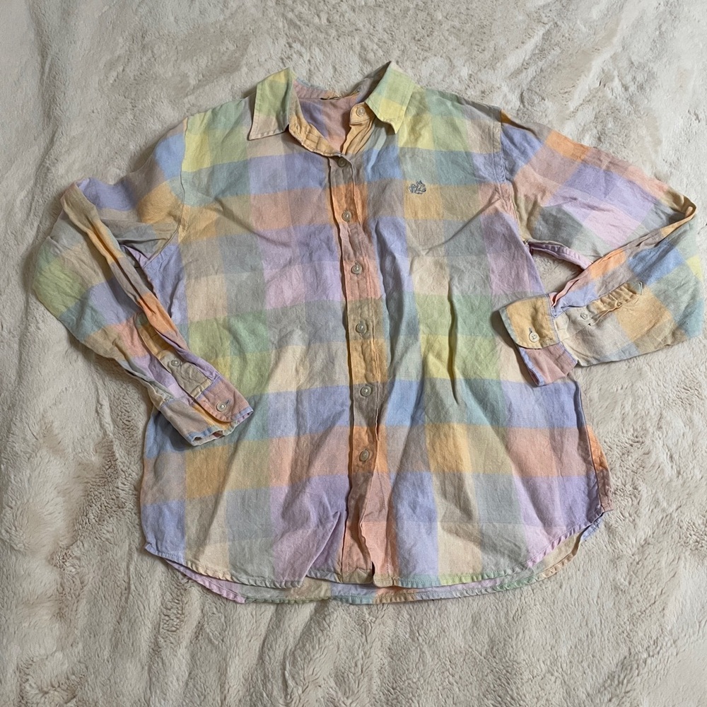 Lauren Ralph Lauren pastel plaid button-down shirt